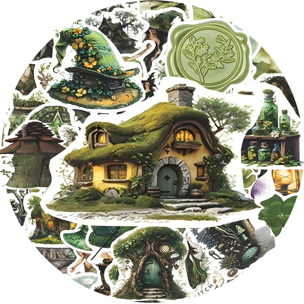 

10/30/50pcs Vintage Goth Forest Witch Magic World Stickers Aesthetic DIY Luggage Helmet Skateboard Cool Cartoon Sticker Kid Toy
