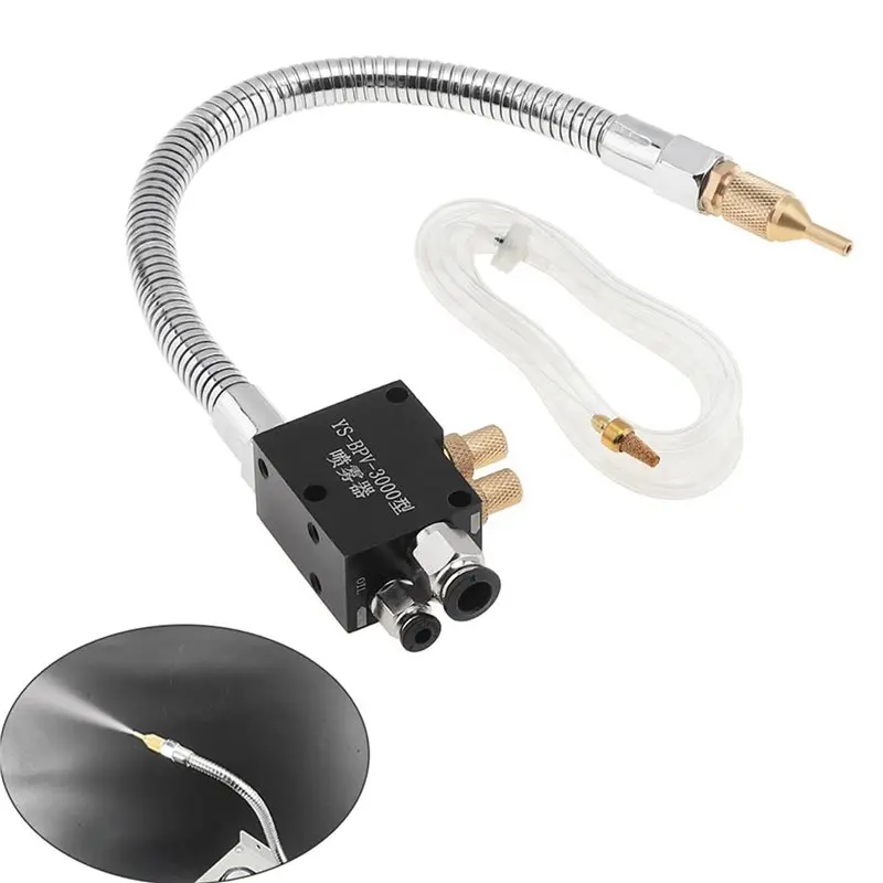 [HOT!A34R】 2X Atomizing Coolant Lubrication Spray System 400Mm,Sprayer Metal Hose For Cutting/Engraving/Cooling Machine