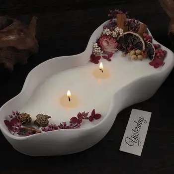 Silikonová forma na betonovou nádobu na svíčky, DIY sádrový cement, nepravidelná miska na svíčky, úložný talíř, silikonová pryskyřičná forma pro domácí dekoraci 10 nejlepší prodej silikonové formy na sádru - №2