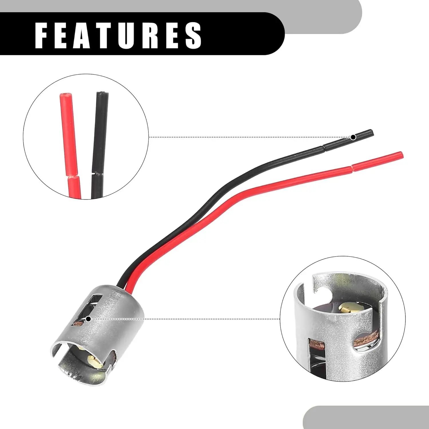 BA15D BA15S BA9S 1157 1156 LED Light Bulb Socket Holder, Turn Signal Light Harness LED Lamp Adapter (4pcs)