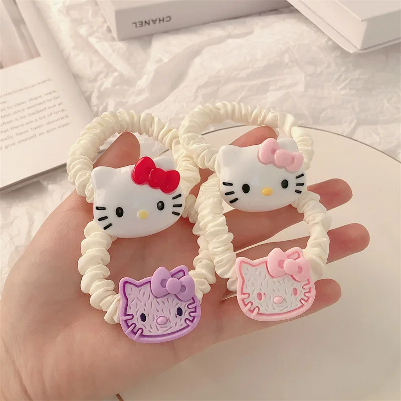 

Sanrio Fashion Hair Rope Anime Character Hello Kitty Theme Hair Loop Hair Accessories Student Trendy Accessories Childrens Gifts