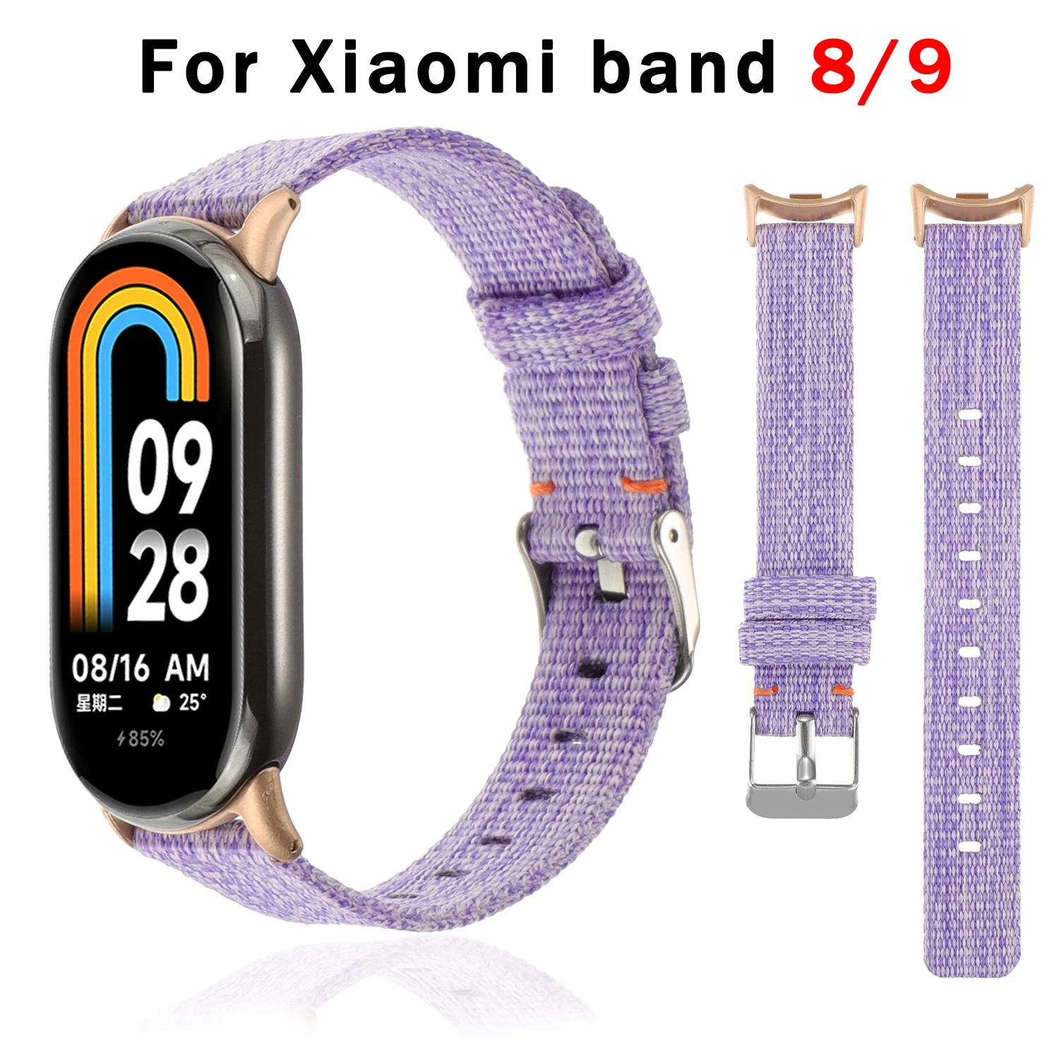 Nylonowy pasek z pętlą do bransoletki xiaomi Mi Band 9 8. wymiana opaski na nadgarstek do smartwatcha sportowy pasek do zegarka pulsera Miband 9 8