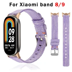 Nylonowy pasek z pętlą do bransoletki xiaomi Mi Band 9 8. wymiana opaski na nadgarstek do smartwatcha sportowy pasek do zegarka pulsera Miband 9 8