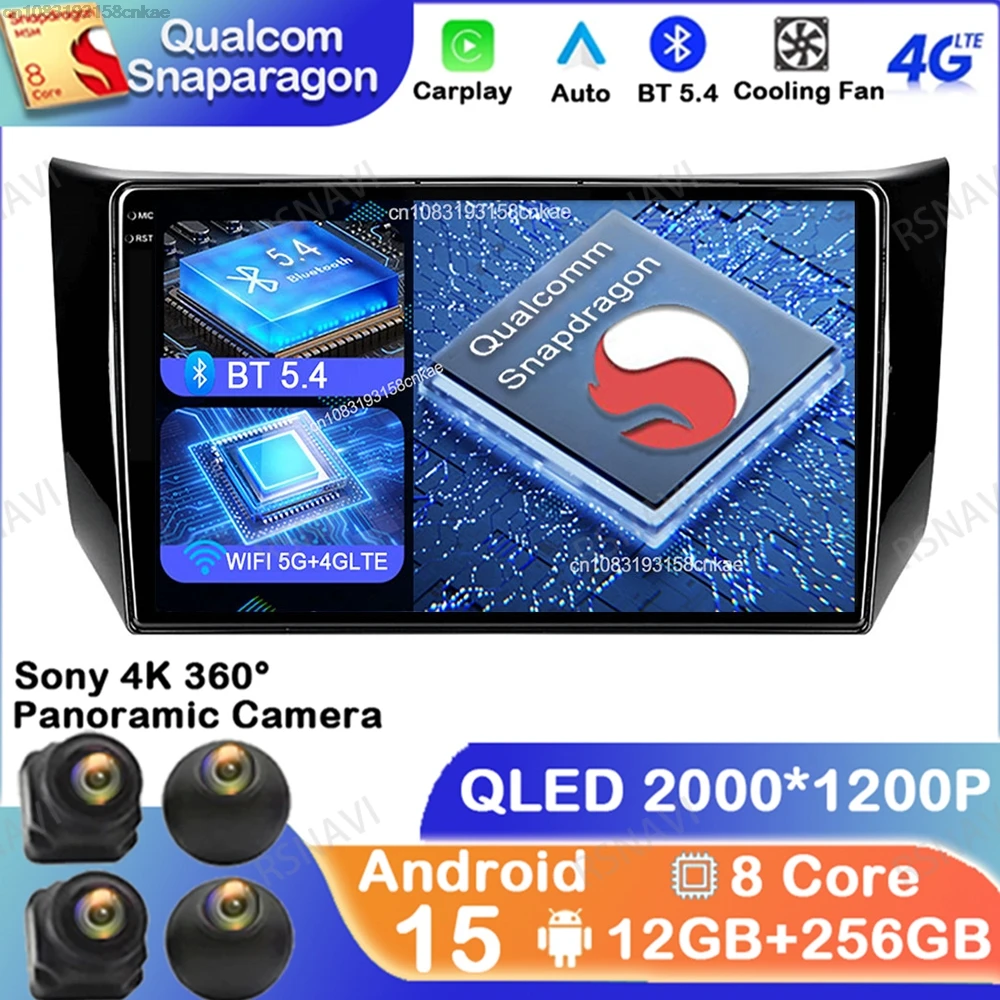 Android 15 For Nissan Sylphy B17 Sentra 2012 2013 2014 20152016 2017 2018 Stereo QLED Viedo Player Car Radio DVD Multimedia GPS