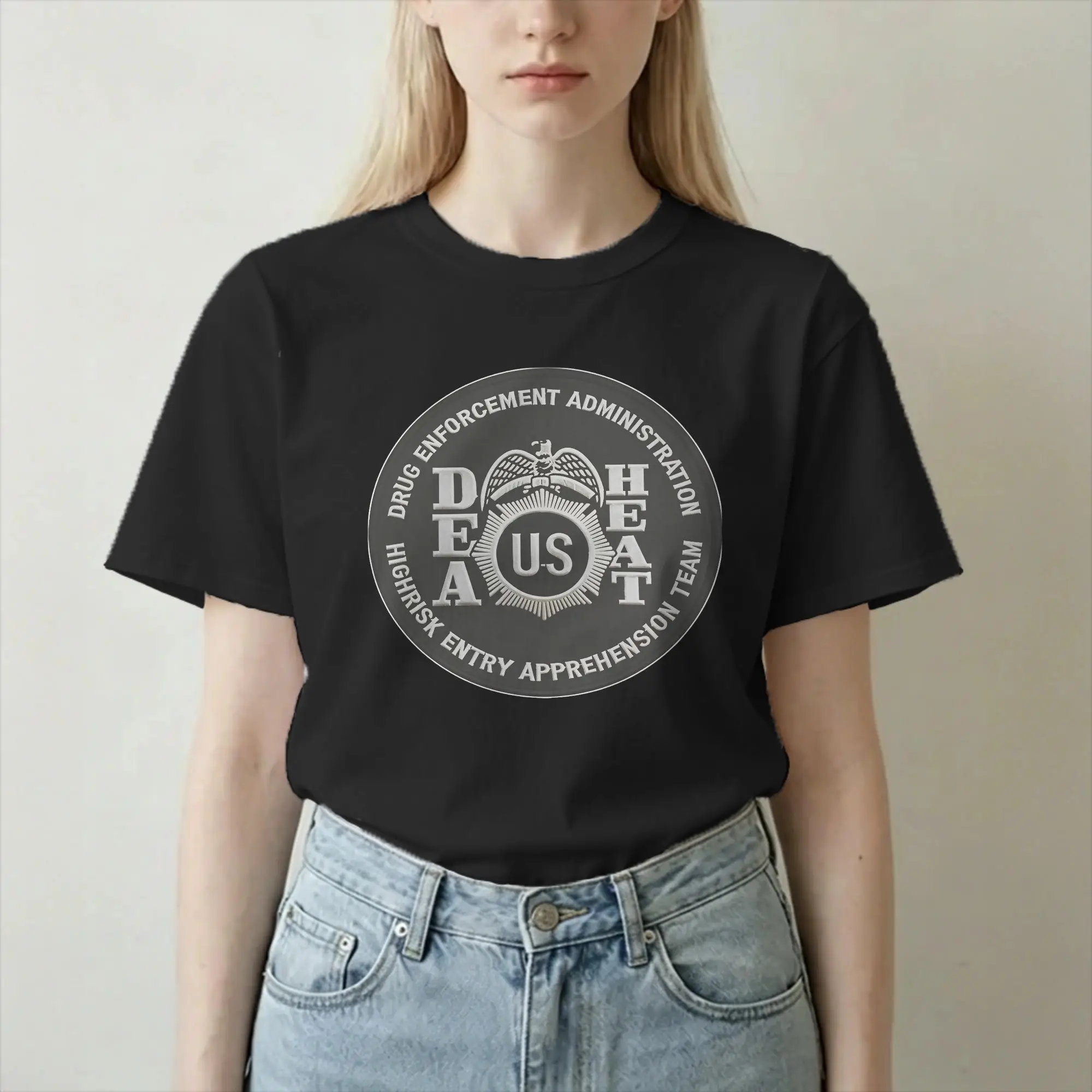 Cool DEA Special Agent America T-Shirt Men Women Round Neck Pure Cotton T Shirt  Short Sleeve Tees 6XL Clothes