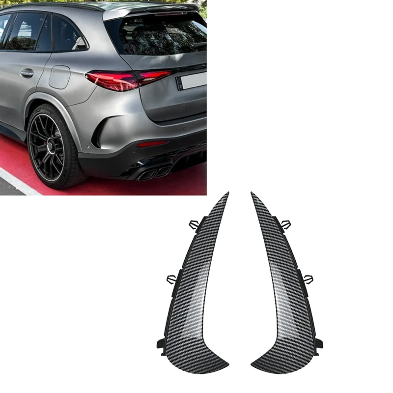 Car Rear Bumper Diffuser Splitter Spoiler Body Kit Car Accessories For Mercedes Benz GLC Class X254 AMG Line 2023+ Carbon Fiber