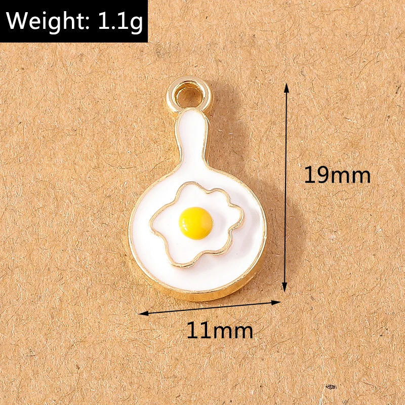 10 Stück Emaille Mini Spatel Spiegeleier Charms Anhänger für Schmuckherstellung DIY Ohrringe Halskette Zubehör Zubehör – Detail 1