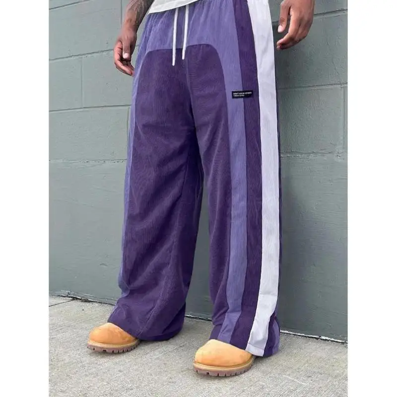 

Men's Casual Pants Color Blo Letter High Waist Straight Leg Neutral Sle Other Material 00% Winter Collection