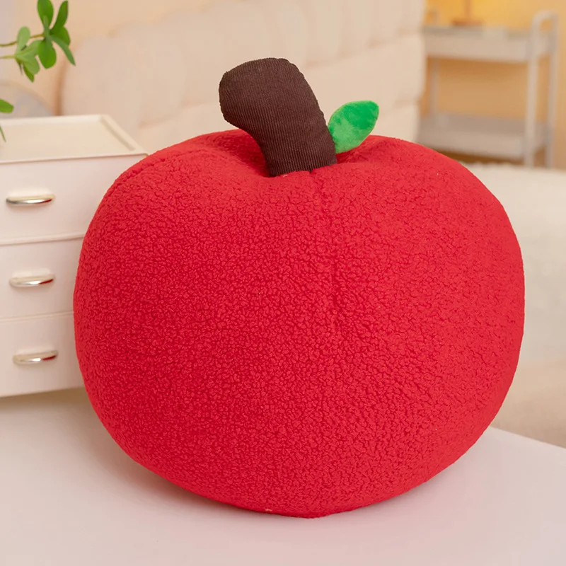 Nueva almohada de felpa de manzana grande, juguete de peluche de manzana de Navidad, muñeco de peluche de manzana roja encantadora, fruta de Navidad, regalos decorativos cómodos