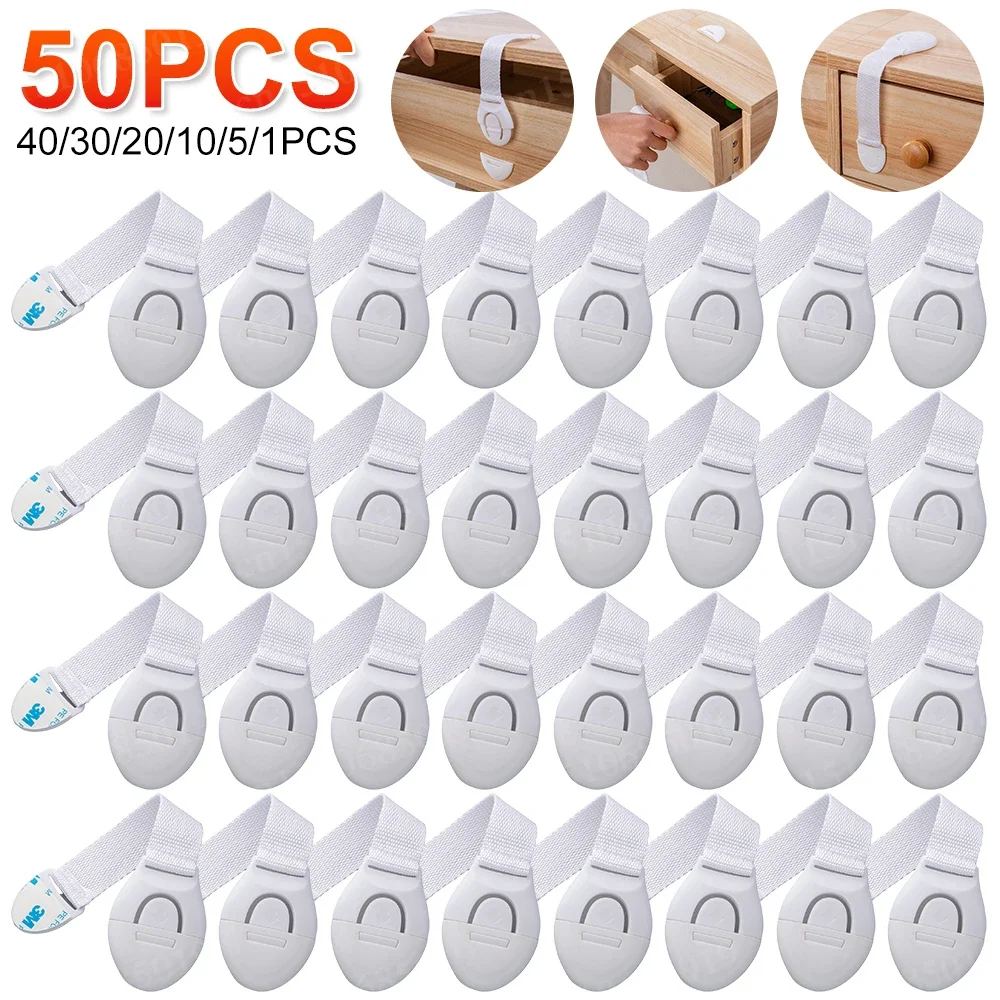 

1/10pcs Child Safety Strap Locks No Drilling Cabinet Latches Adhesive Kids Proof for Cupboards Door Window Refrigerator