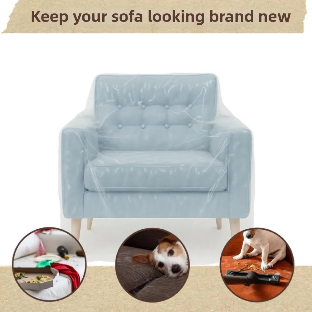 Plastic Recliner Chair Cover Waterproof Dustproof Armchair Slipcover Wear-resistant Transparent Sofa Slipcover Pets Protection