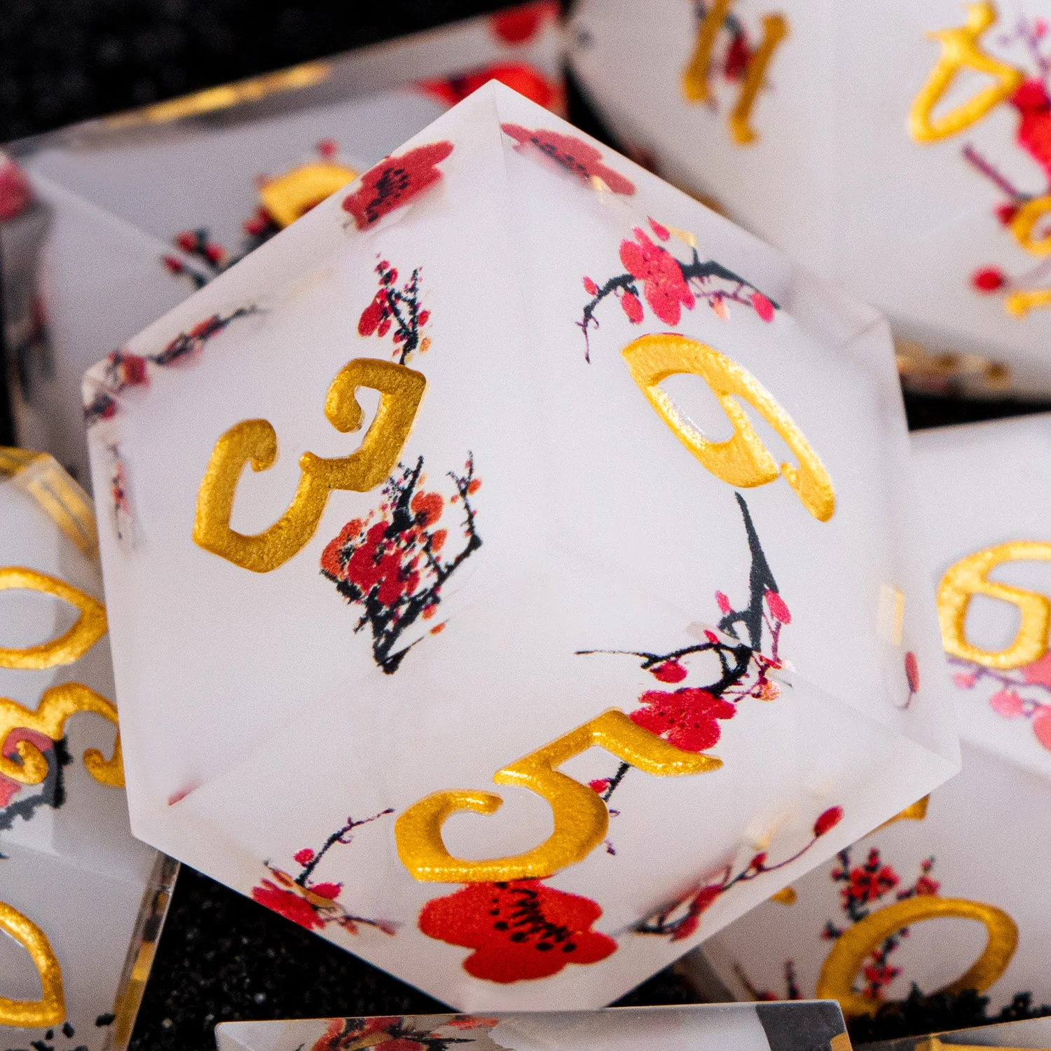 

Dnd Dungeon and Dragon Double-Layer Resin Sharp Edge Dice D and D White Plum Blossom D&D Polyhedral Role Playing Game Roll Dice