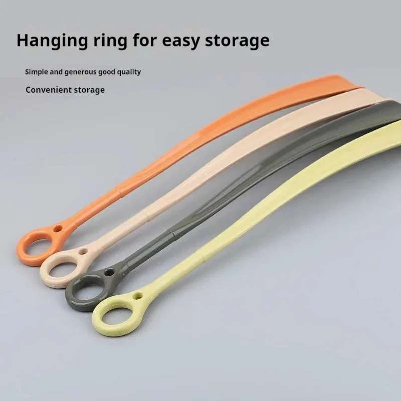 Long Handled Shoe Horns 47cm Hanging Ring Shoehorn Pregnant Woman Elderly Shoe Spoon No Bending Over Wearing Shoe Spatula 1 Pcs