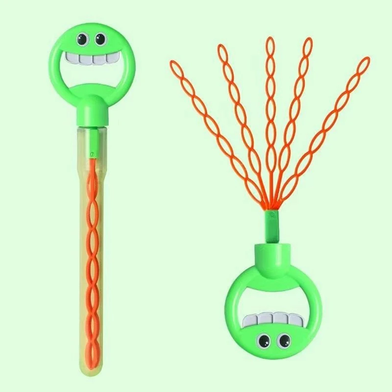 عصا فقاعة وجه مبتسمة للأطفال ، لعبة عصا فقاعية ، صولجانات فقاعية ، 5 مخلب ، 32 فتحة ، 4 ، من من من الخارج