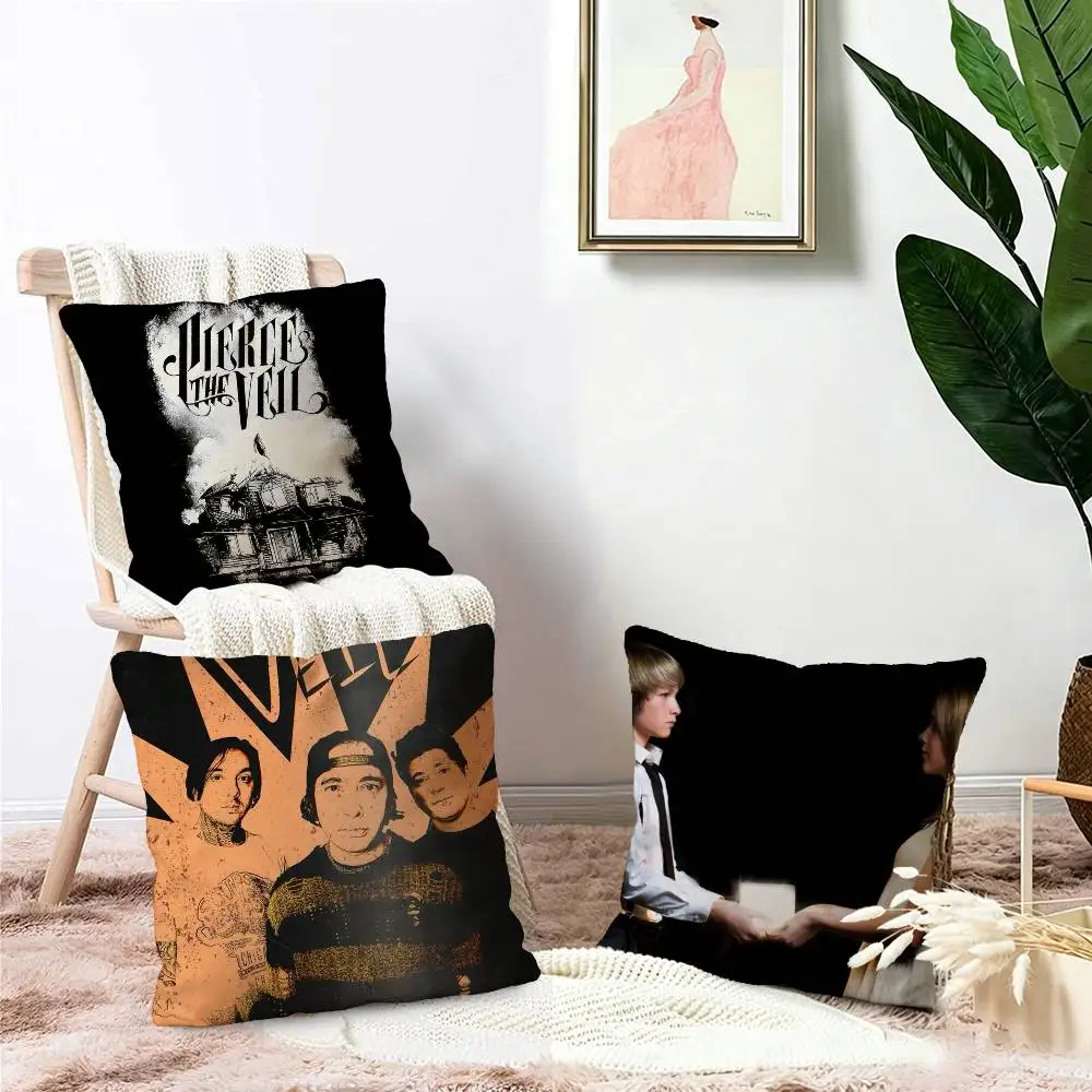 P-Pierce The Veil Band Cushion Cover Pillowcase Upholstery Sofa Throw Pillow Home Decor Pillowcas