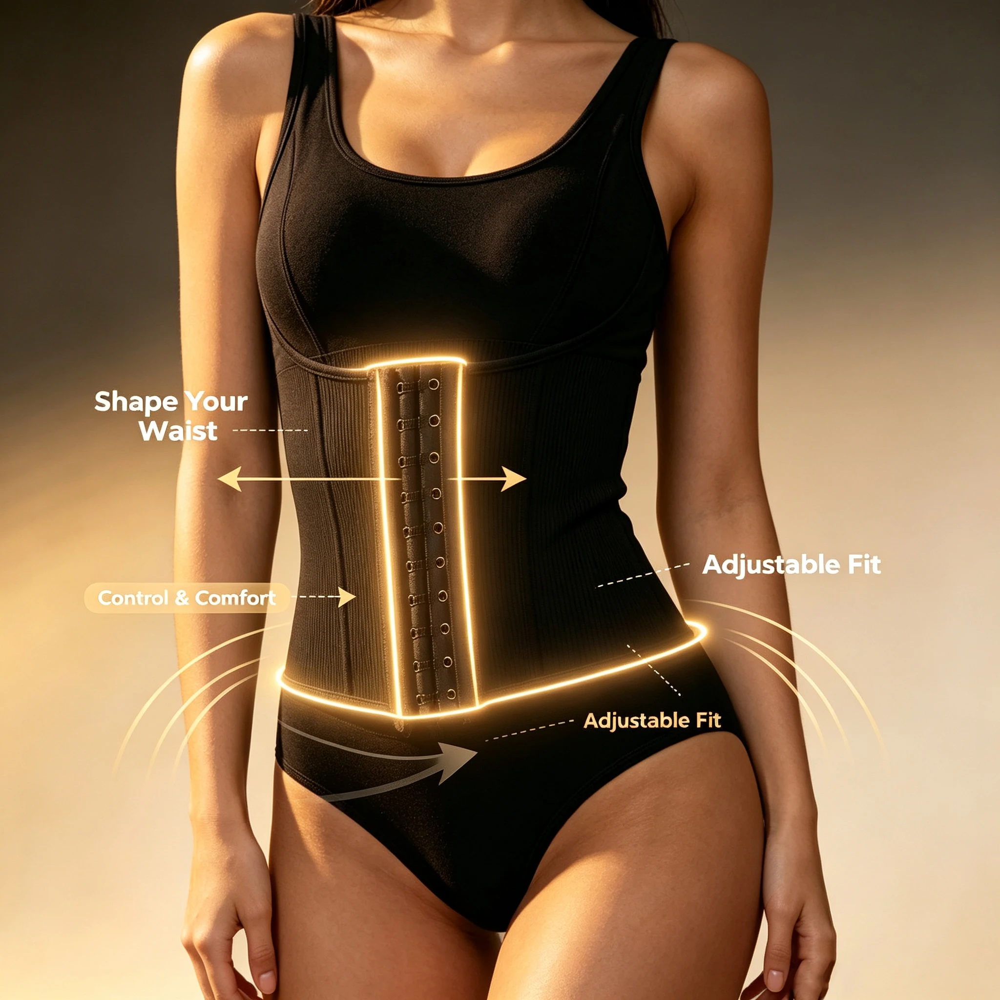 Shapewear Bodysuit Firm - Body gainant ajustable à crochets, contrôle