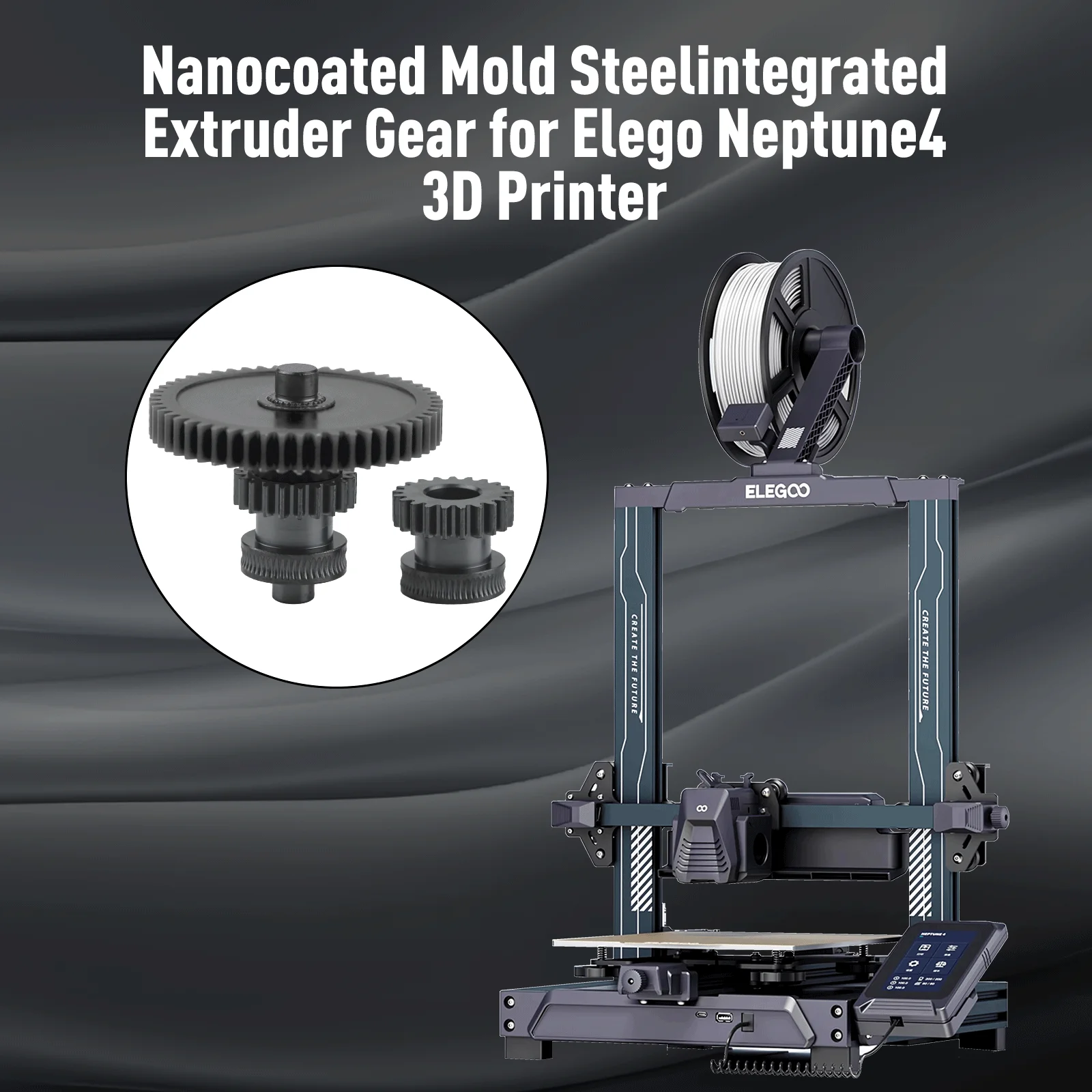 Extruder-Getriebe für ELEGOO Neptune 4/Pro/Plus/Max Nanobeschichteter Formstahl Integriertes CNC-Präzisdruckset 3D-Druckerteile – Detail 9
