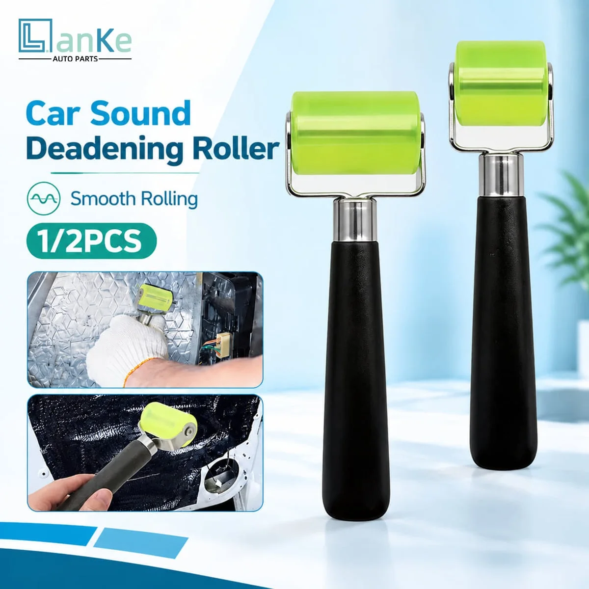 LANKE Car Sound Deadening Roller Tool for Automotive Insulation Mat Vibration Damping Sheet Installation and Interior Trim Work