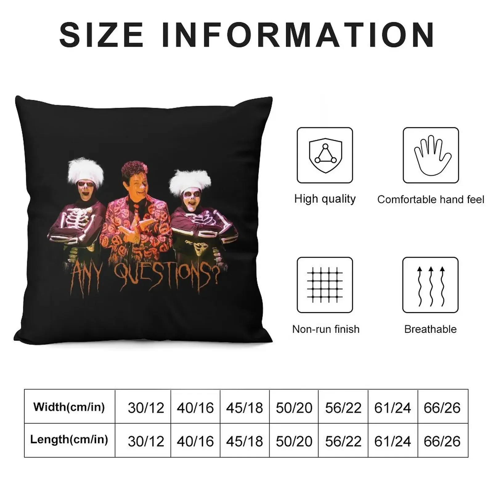 David S. Pumpkins - Any Questions? V - Black BG Throw Pillow Decorative Sofa Cushions Luxury Pillow Cover pillow