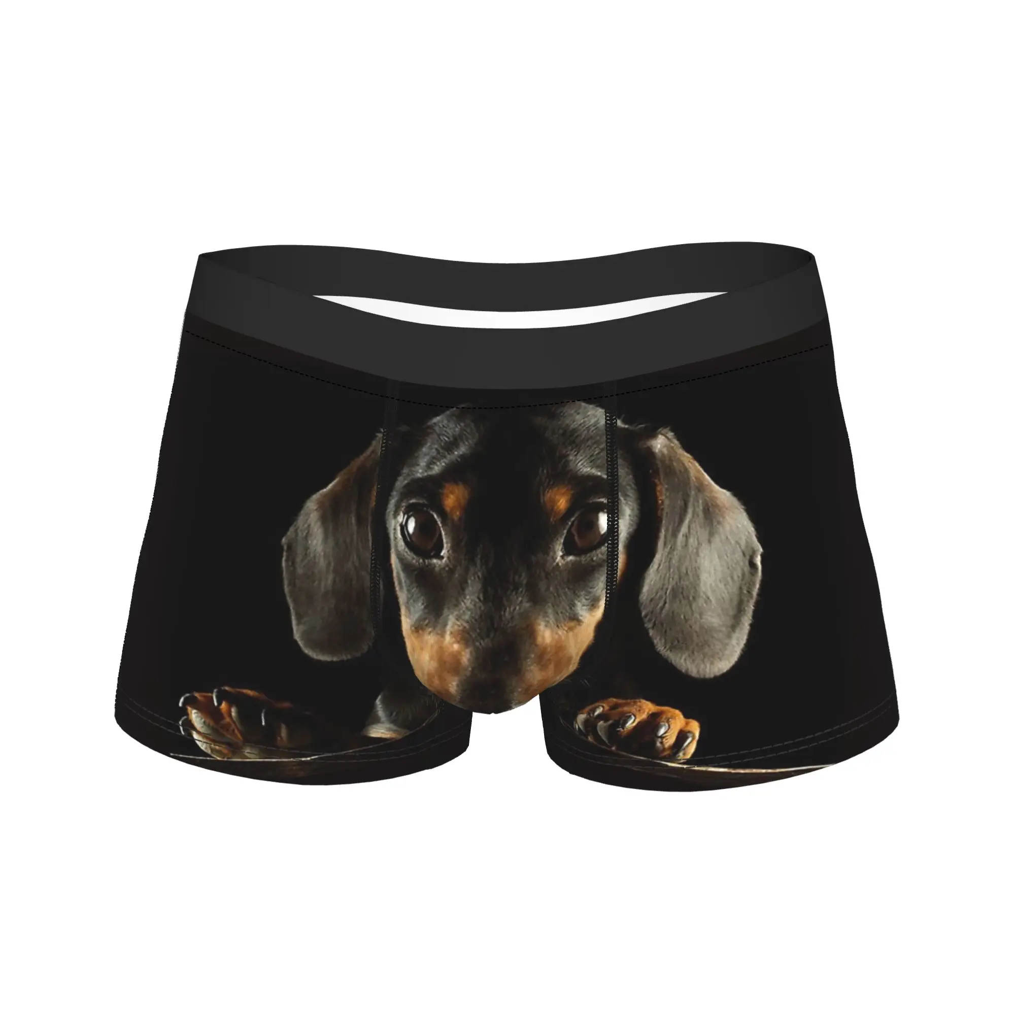 

Men Dachshund Dog Wiener Sausage Doxie Underwear Novelty Boxer Briefs Shorts Panties Homme Soft Underpants Plus Size