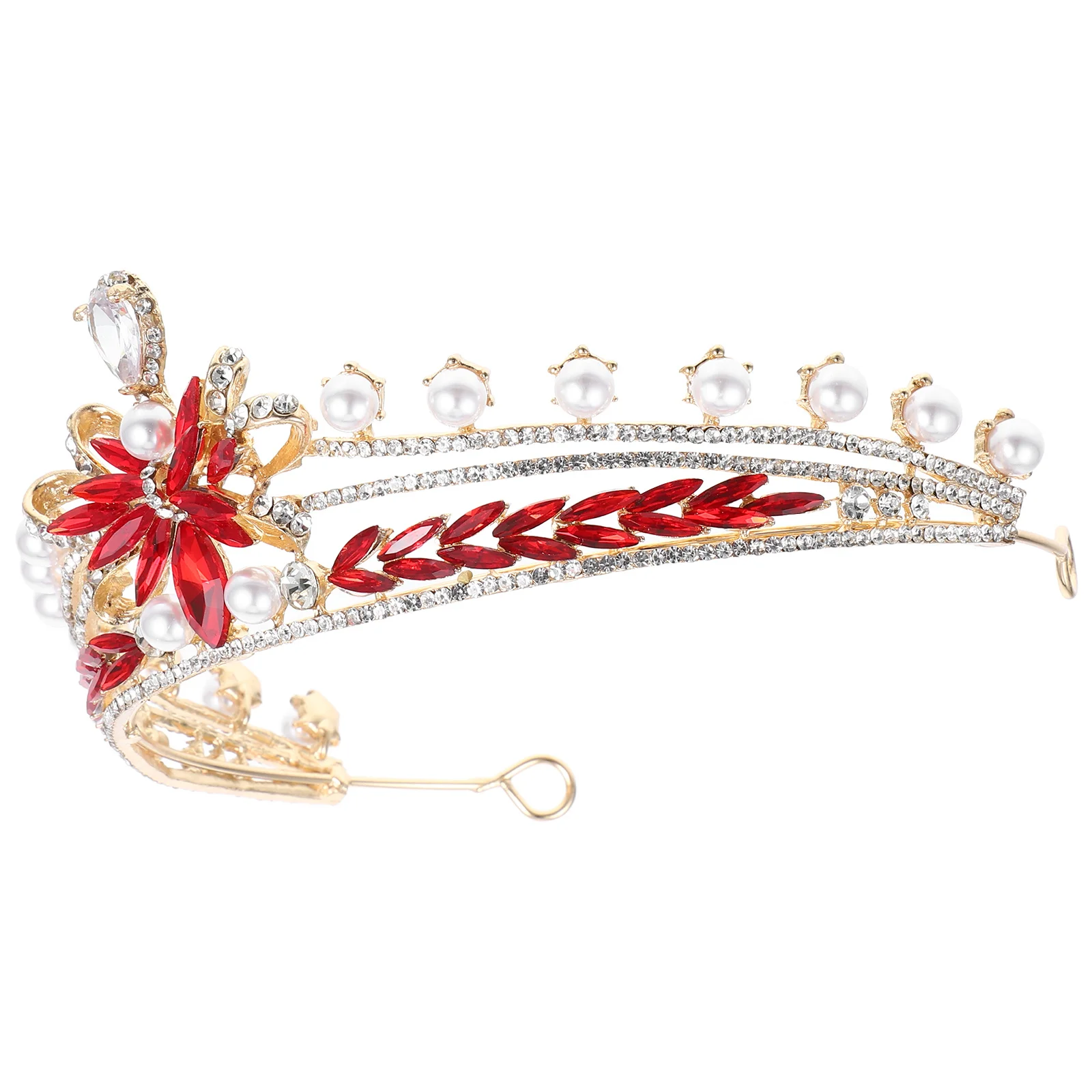 

Bridal Pearl Bow Crown Rhinestone Tiara Wedding Birthday Bride Headband Bride Crown Elegant Headpiece Crowns for Women