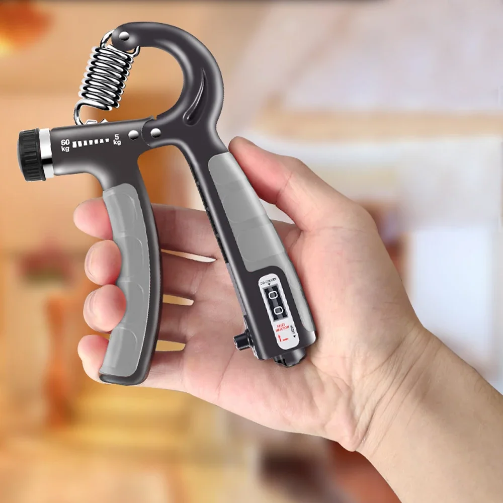 New 5-60kg Adjustable Hand Grip Strengthener Hand Grip Trainer with Counter Wrist Forearm and Hand Exerciser for Muscle Building