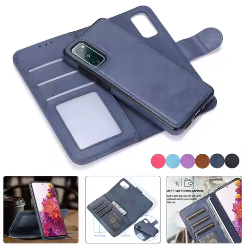 Magnetic Removable Wallet Flip Case For Samsung Galaxy S24 S23 S22 Ultra S21Plus Note 20 Casing Leather Card Holder Book Cover