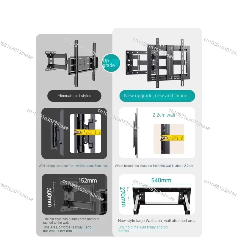 TV Universal Rack Ultra-Thin Telescopic Rotating Bracket X85/E3h/E3k55657585 Inch