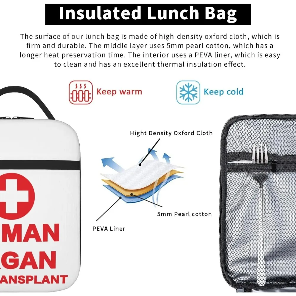 جهاز بشري مضحك لصندوق الغداء المعزول للزراعة - حقيبة غداء محمولة قابلة لإعادة الاستخدام للنساء والرجال والأطفال - هدية كيس #5