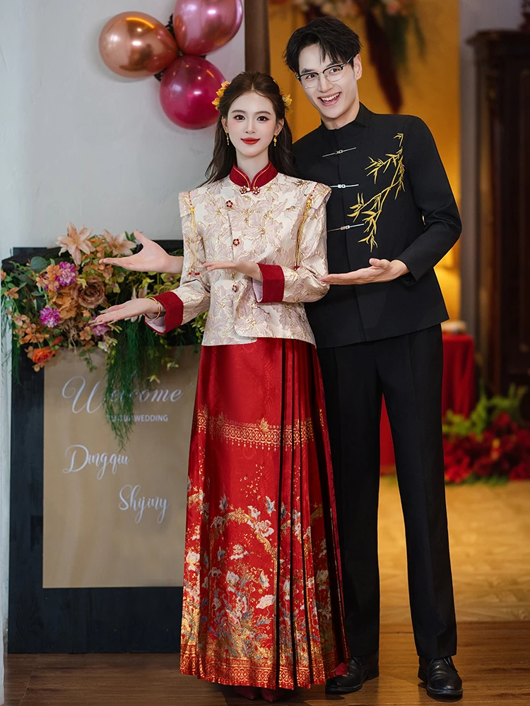 

Комплект для беременных: свадебное платье с высокой талией и юбка-ципао для беременных женщин, подходит для свадьбы и...