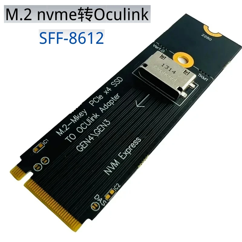 

M.2 NVME M-Key to U.2 SFF-8639 Oculink SFF-8612 Adapter PCI-E NGFF Riser Card M.2 M-Key PCIE X4 SSD to OCuLink Adapter Gen4 Gen3