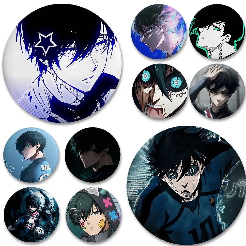 R-Rin Itoshi Enamel Pins Handmade Round Brooch L Killer Yagami Light Cosplay Badge Backpacks Jewelry Gifts