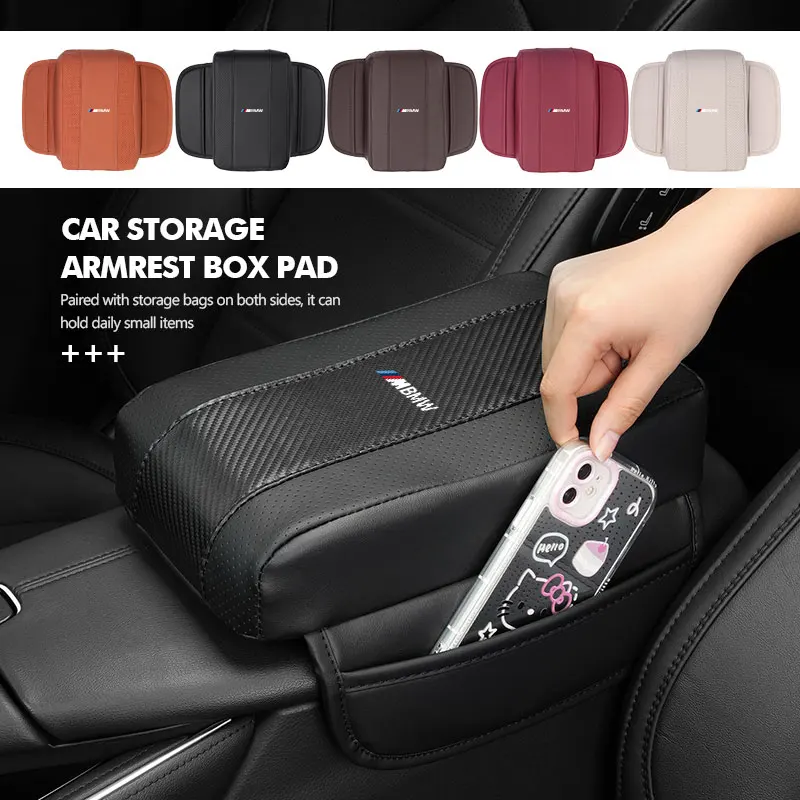 Car Central Armrest Pad Arm Rest Protection Cushion Storage Bag For BMW E84 E87 E90 E91 E92 E93 F10 F20 F30 F40 F15 F25 F26