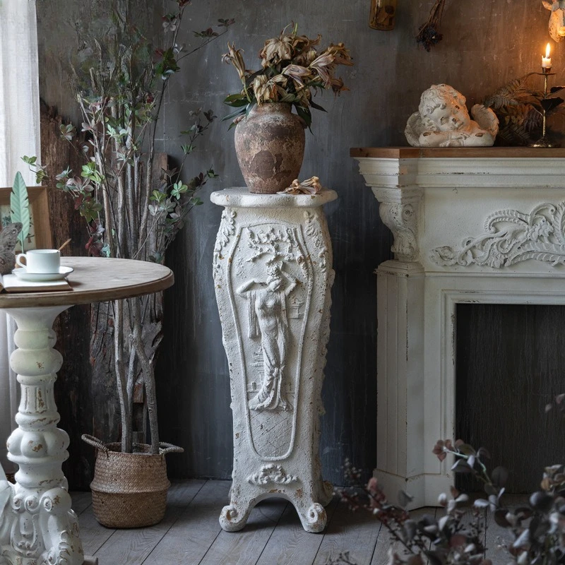 

French retro Roman column wedding photography decoration props B & B home flower arrangement column old light luxury interior or