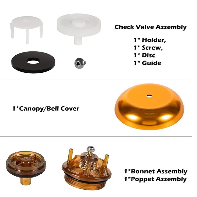 905-212 905-052 Kit de reparo de capô e poppet de 1 polegada e 1-1/4 polegadas para Febco 765 PVB 1 polegada e 1-1/4 polegadas prevenção de refluxo-BAAX