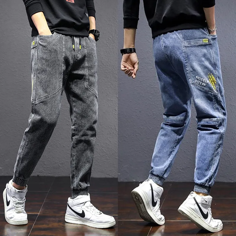 

Мужские свободные джинсы-карго Harlan с низкой/средней посадкой, повседневные рабочие брюки, модные весенние брюки с зауженным низом