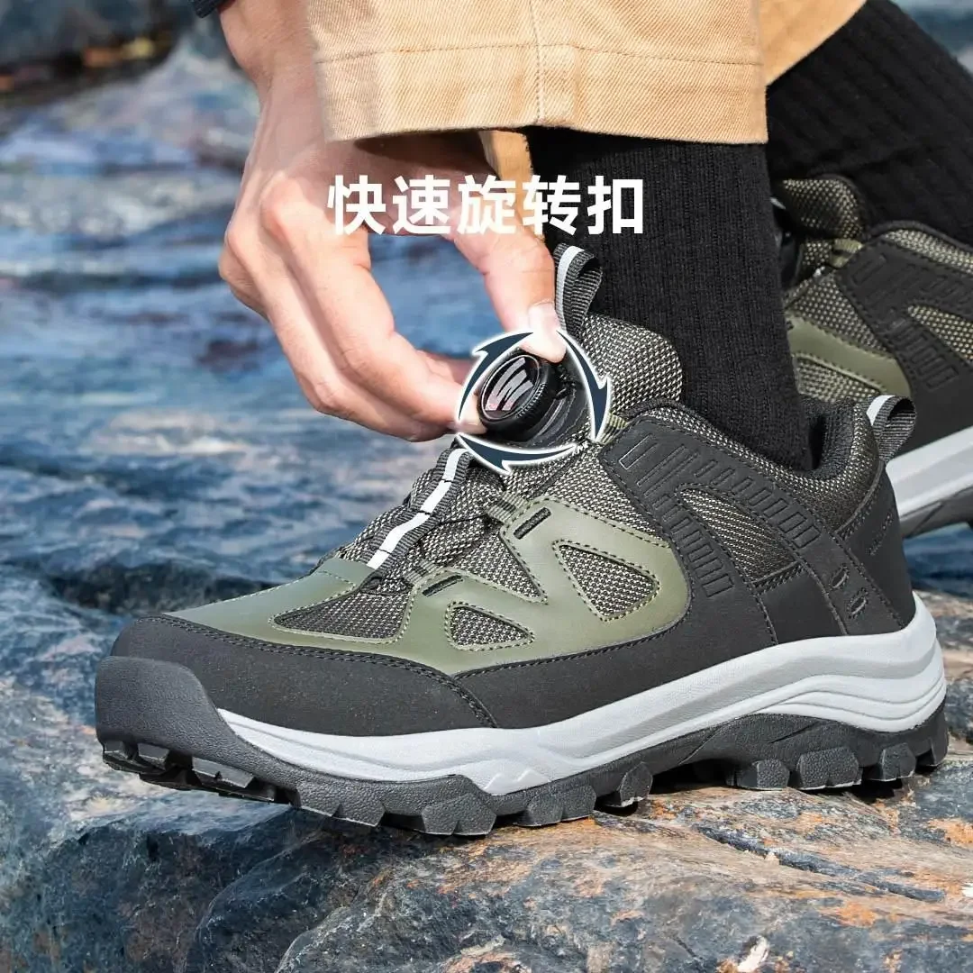 Xiaomi Walk Soul Outdoor Men's Waterproof Hiking Shoes Climbing Shoes Men's Shoes Rotating Button Anti-collision Toe Non-slip