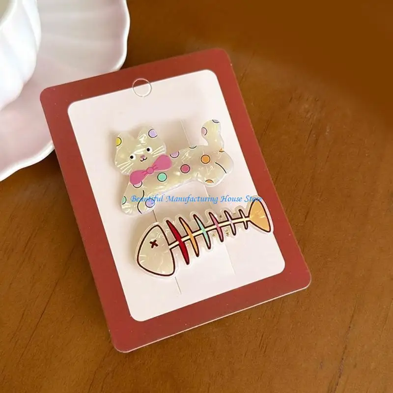 E56A Cartoon Styles Hair Barrettes Resin Hair Clip Hairpin Ornament Girls Lovely Hairpieces For Daily And Party Use