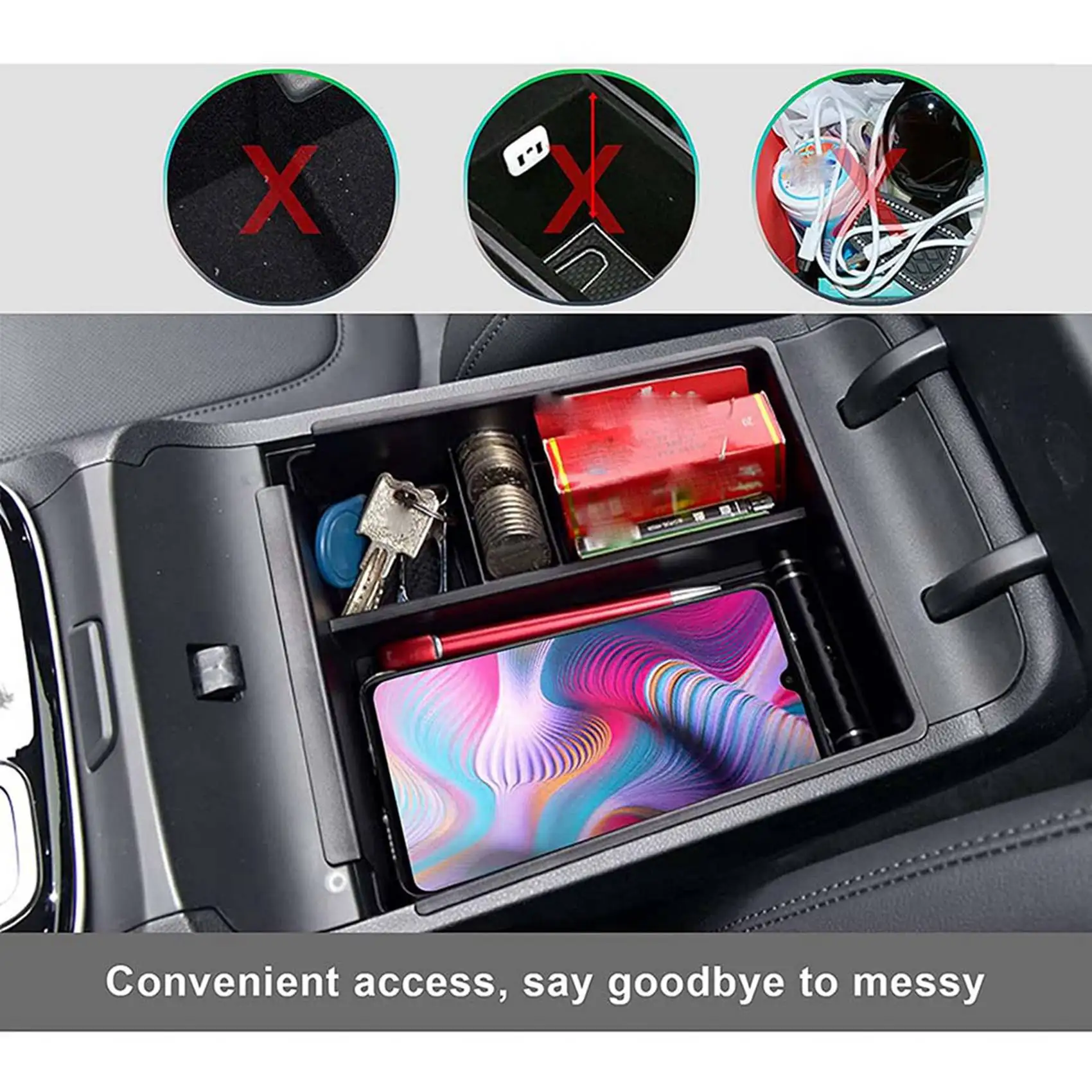 AB56-6X Centre Console Armrests Storage Box Organiser Interior Accessories For Tucson NX4 2021 2022