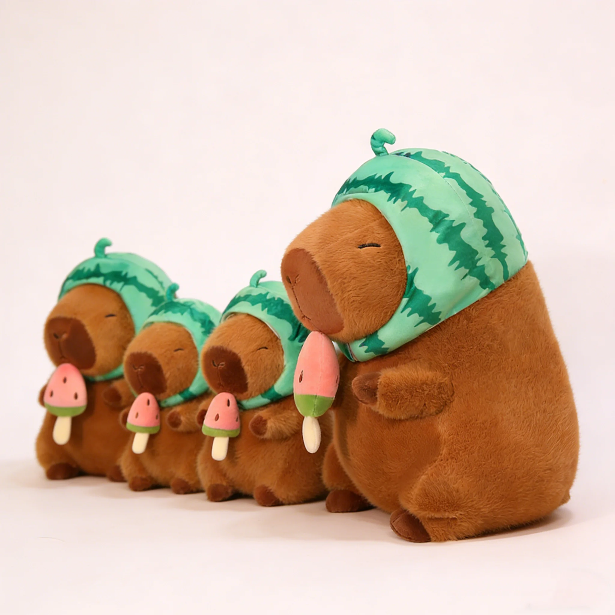 PUKEYUE Watermelon Capybara Plush Toy Lovely Stuffed Animal Doll Soft Hugging Pillow Cartoon Plushie Perfect Gift Boys Girls Kid