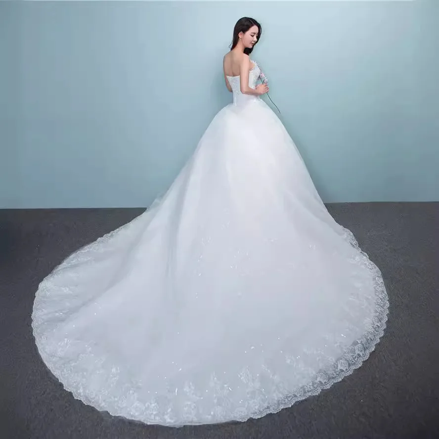 LYG-TH52#French Palace Style Wedding Dress 2024 New Bridal Wedding Dress Large Tail Large Size Wedding Dress Factory Wholesale