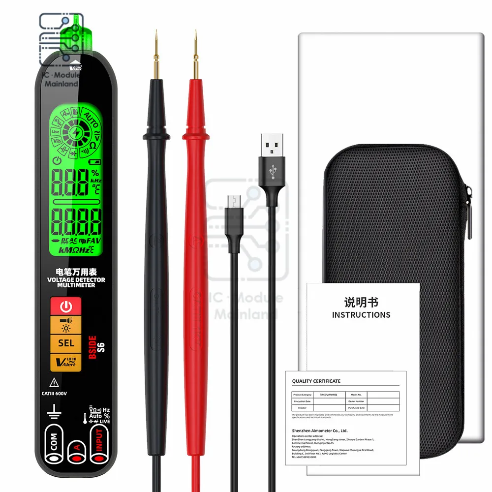 

BSIDE S6 S6X Smart Digital Pen Multimeter Multimeter Automatic Range Current Capacitance Temperature Voltage Detector