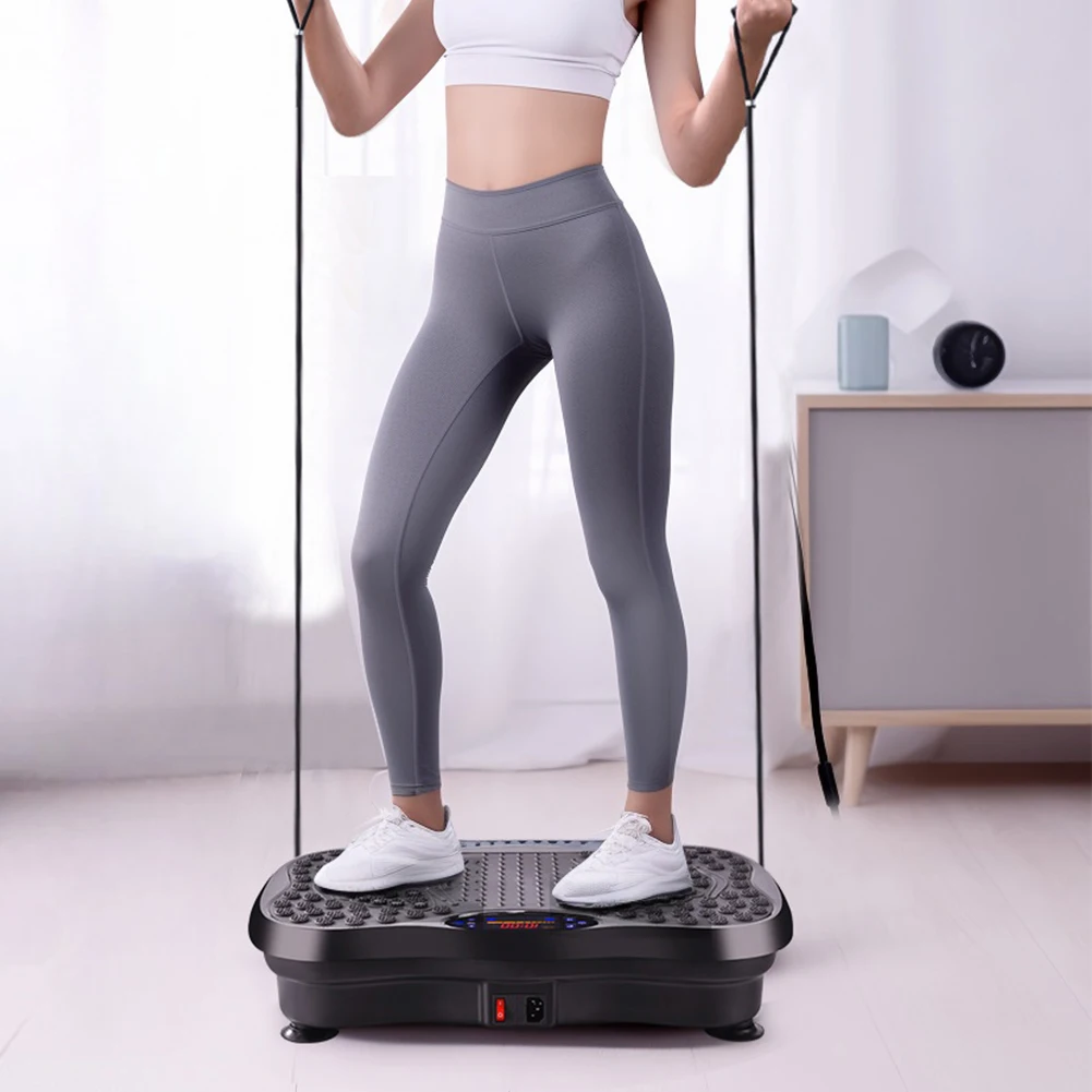 Fat Shaking Machine Bluetooth-Compatible Vibration Plate Exercise Machine Adjustable Speed Workout Vibrate Stand for Weight Loss