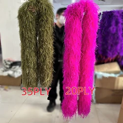 35ply Thick Ostrich Feather Boa Army Green Plumas Scarf Shawl For Wedding Dress  Party Clothing Dance Skirt Sewing Feather Trim