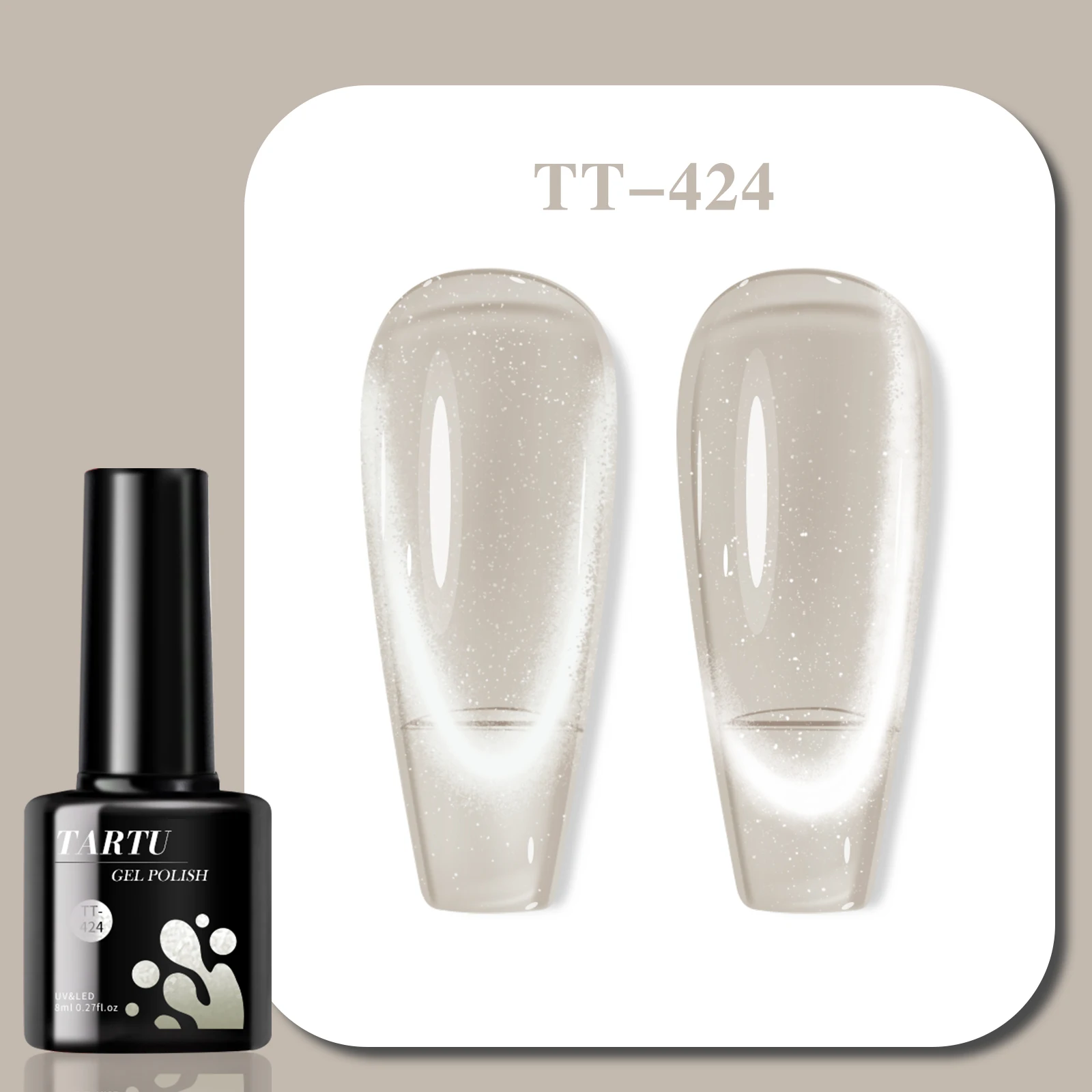 8 ml Grijze Cat Eye Gel Nagellak Doordrenkt LED/UV Langdurige Glitter Pailletten Holografische Glitter Nail Art thuis Salon Manicure