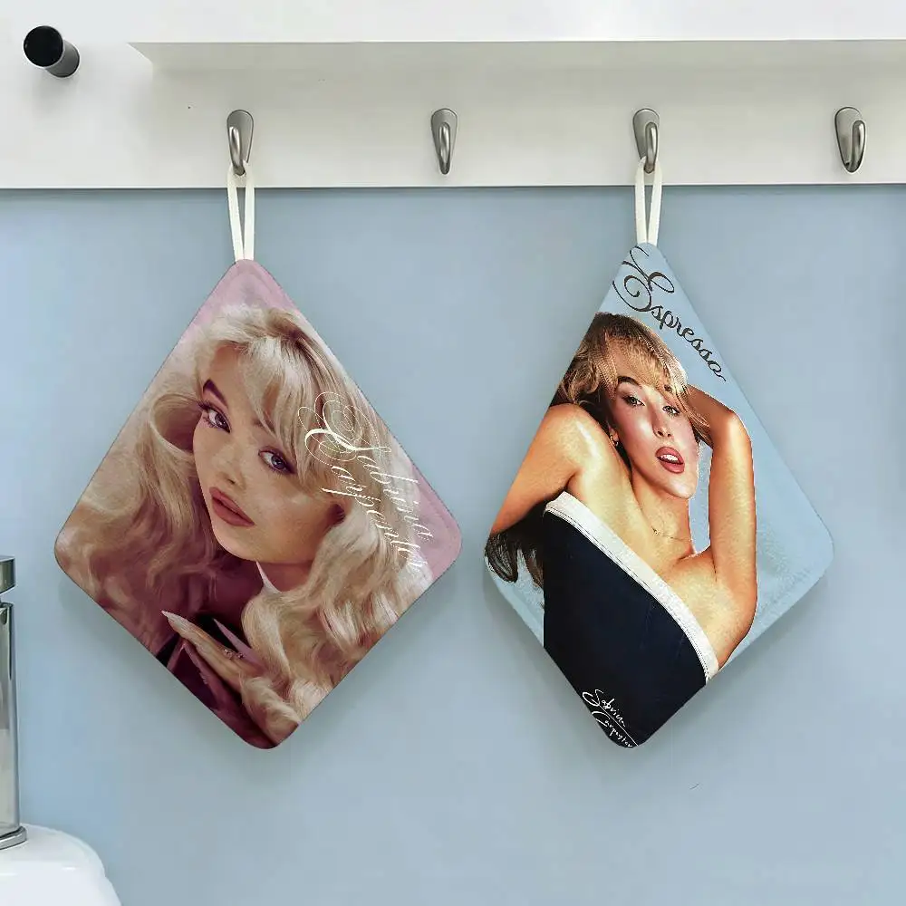 Singer Sabrina Carpenter Portrait  Reusable Hanging Kitchen Towel, Polyester Cotton Soft Fabric for Office Home Daily Life