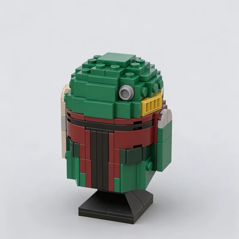 167Pcs Mini Bounty Hunter Helmet MOC Building Blocks Model Custom Puzzle DIY Assembly Creative Wearable Collection Display Gift