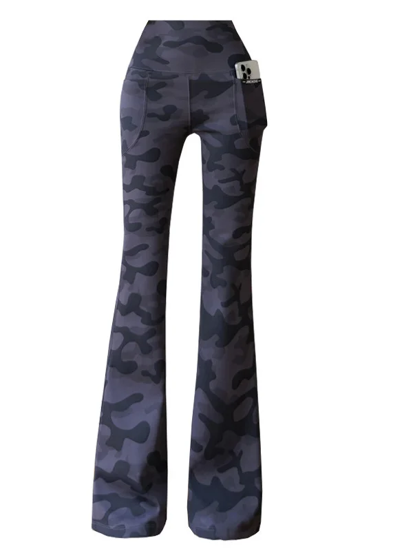 الخريف الشتاء Fce اصطف متوهج اليوغا السراويل عالية الخصر بعقب رفع مزدوجة كيت السراويل جلدية واسعة الساق ملابس خارجية كبيرة S...