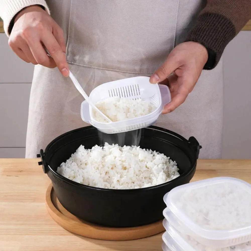 Contenedores de almacenamiento de alimentos multiusos de doble capa, recipiente para verduras de arroz transparente blanco, sin BPA, apilables, caja de frescura, preparación de comidas, 6 uds.