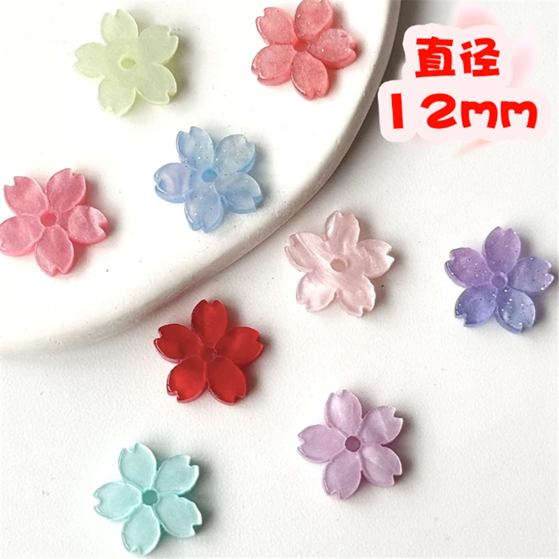 50pcs/lot new creative 12mm Imitate shell flower beads acetic acid connector for diy earrings hairpin jewelry making accessories